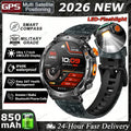 2026 Military Outdoor Smart Watch Men Dual-frequency High-precision