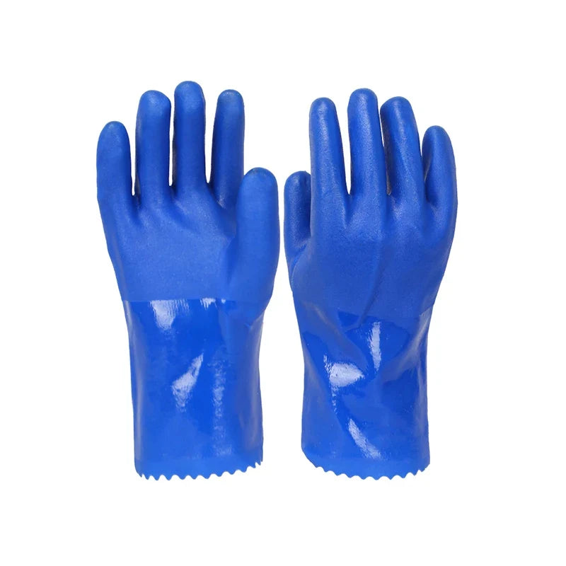 PVC Industrial Rubber Gloves – Anti-Slip Waterproof Chemical Work