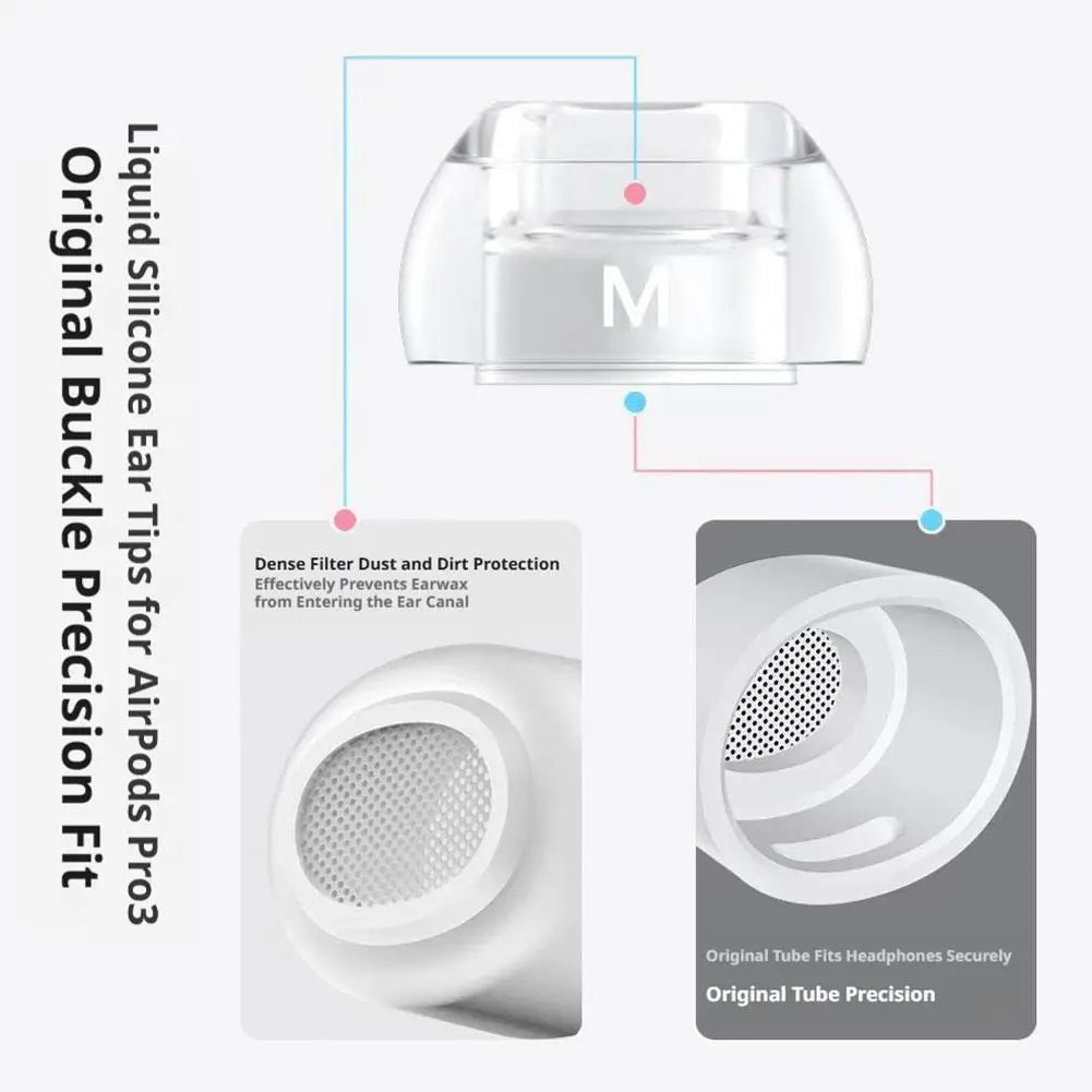 Silicone Ear Tips for AirPods Pro 3 | Anti-Slip Replacement Caps