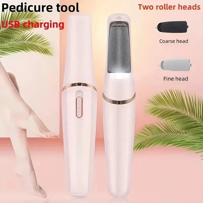 Electric Foot File Callus Remover – USB, 2 Roller Heads