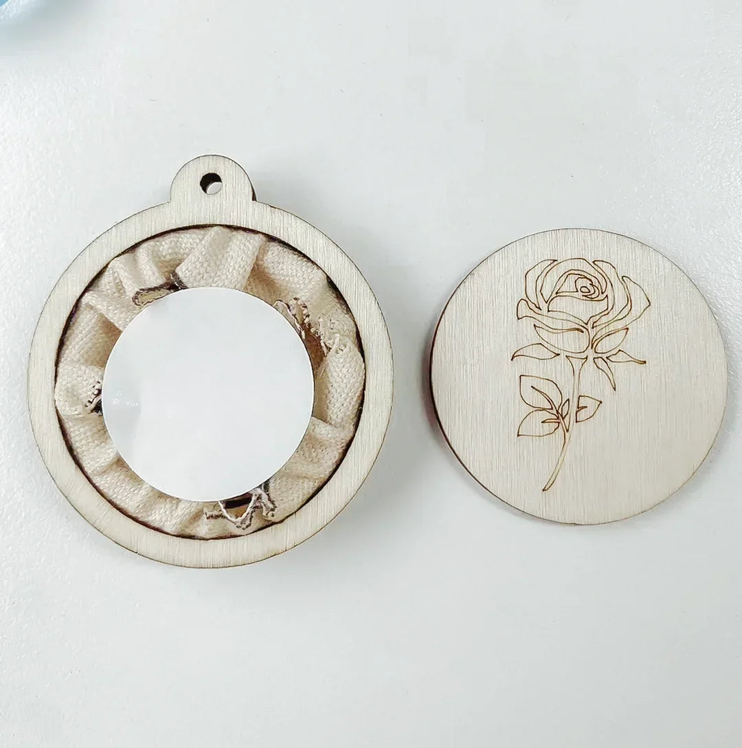 Mini Embroidery Keychain DIY Kit | Wooden Cross Stitch Frame Set