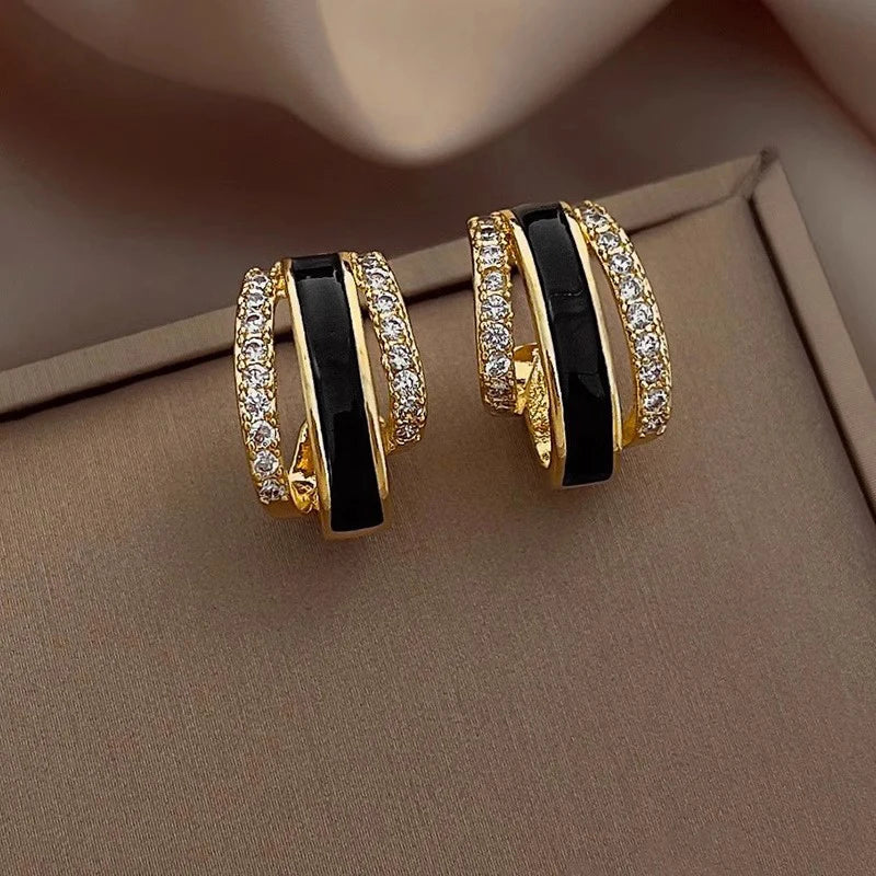 Huitan Cubic Zirconia Claw Stud Earrings for Women | Trendy