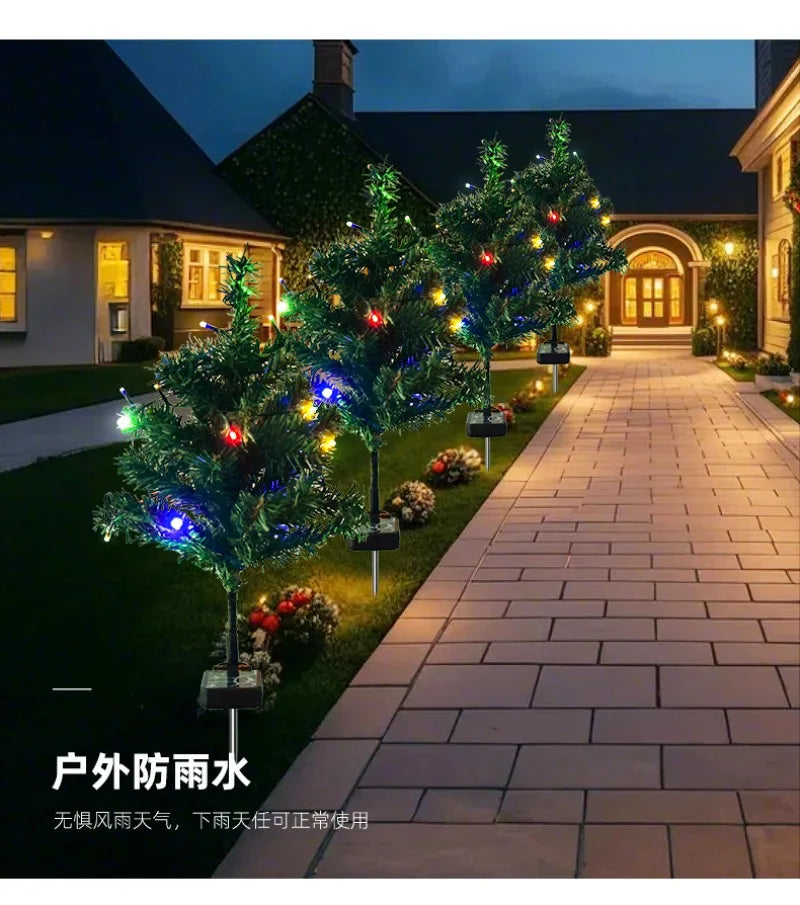 Led Solar Waterproof Christmas Tree Lawn Light Outdoor Snowflake