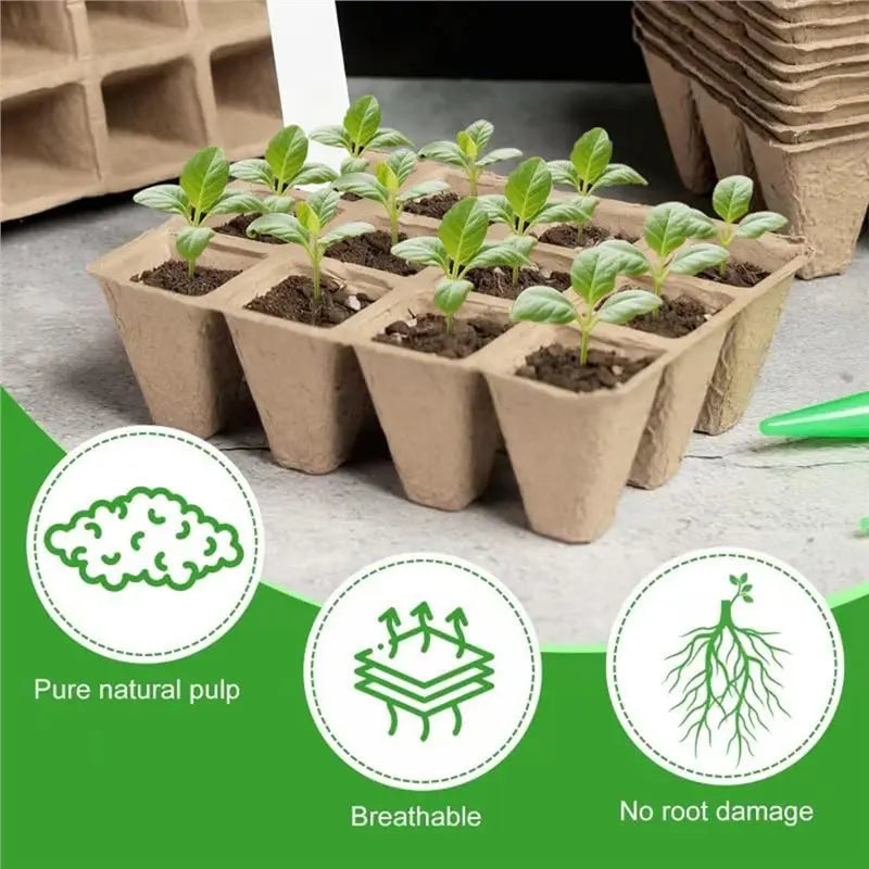 Biodegradable Seedling Trays 20/40 PCS – Eco Seed Starter Pots