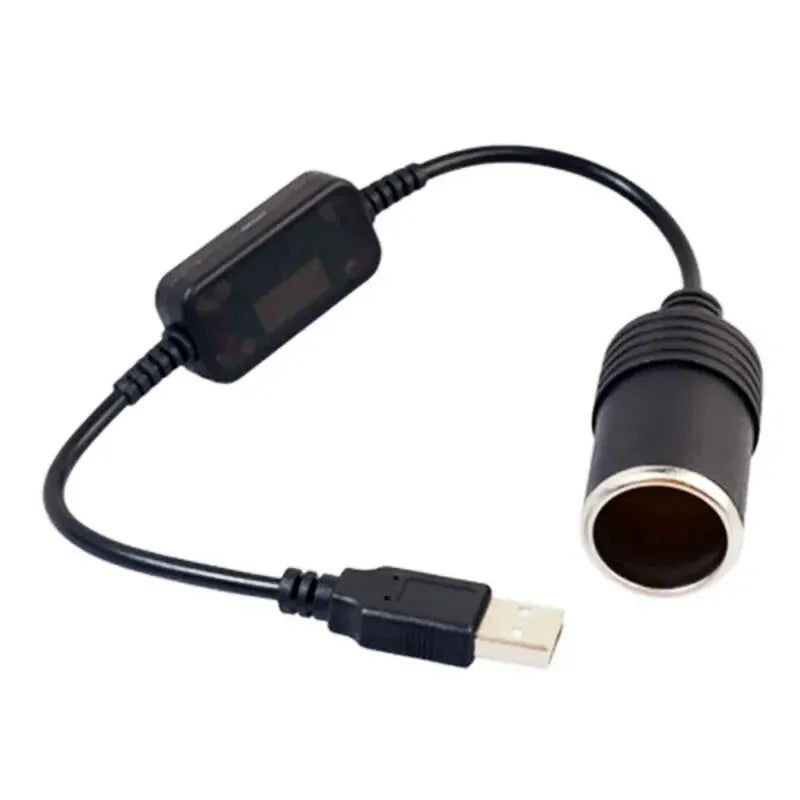 USB to 12V Cigarette Lighter Socket Adapter – 5V 2A Converter