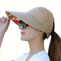 Women's Wide Brim Visor Hat – Foldable Lightweight Beach Cap