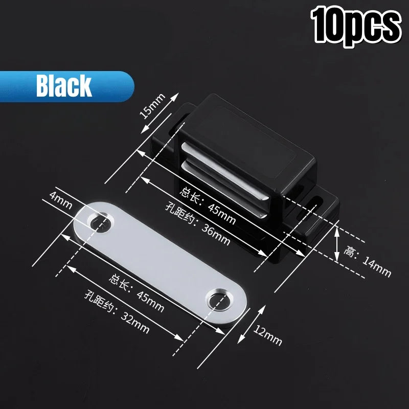 Magnetic Cabinet Catches 10-Pack | Door Latches for Cupboards