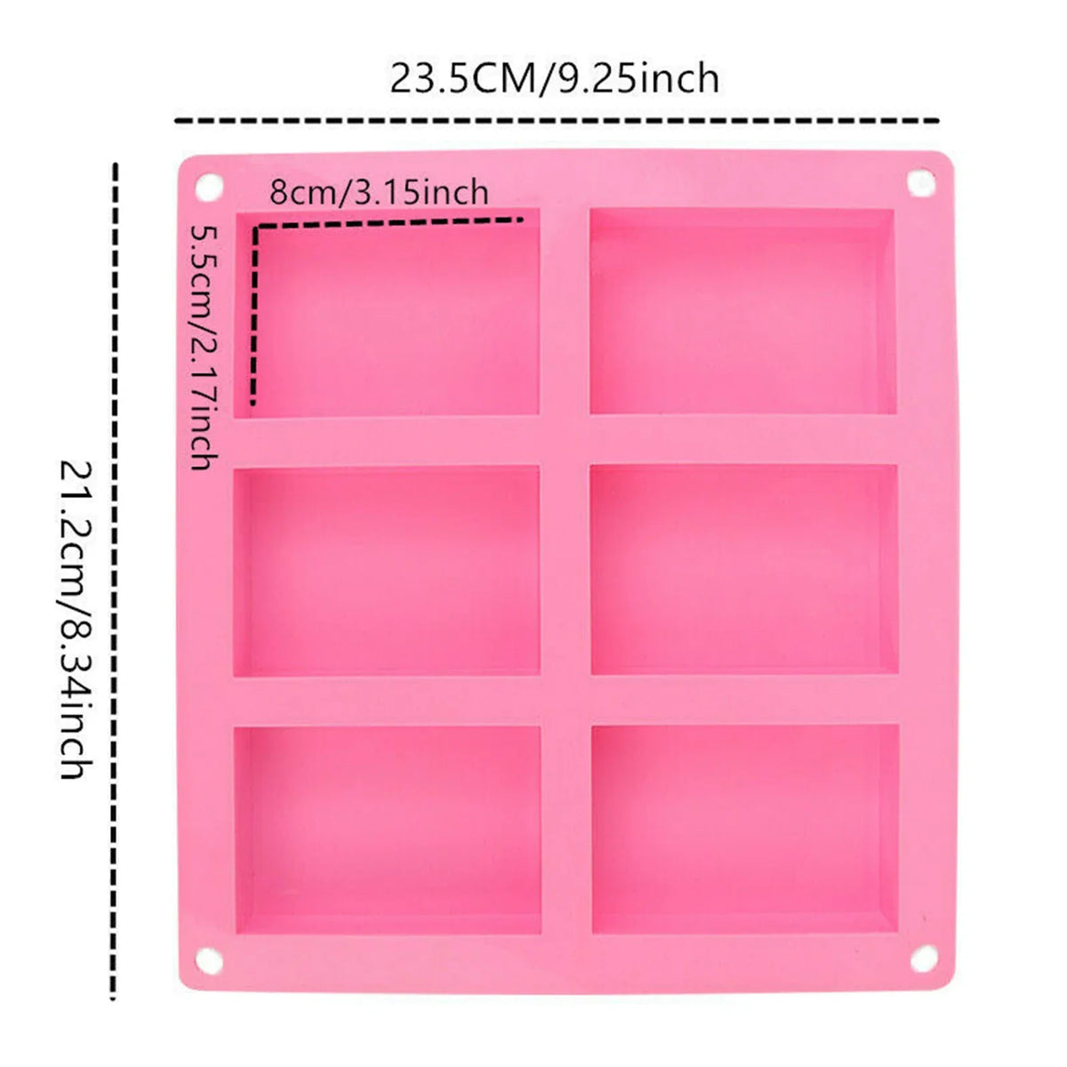 6-Cavity Silicone Soap & Baking Mold – Non-Stick Reusable