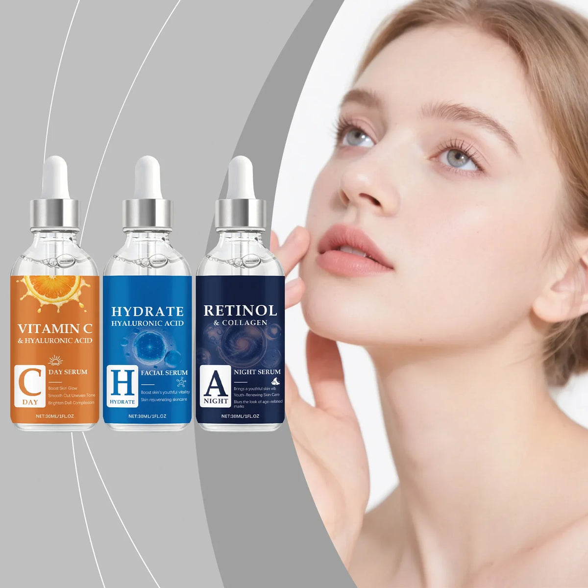 Hyaluronic Acid, Retinol & Vitamin C Face Serum 30ml