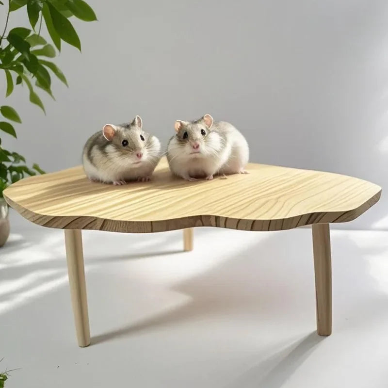 Wooden Hamster Ladder Platform Climbing Toy | Cage Accessory