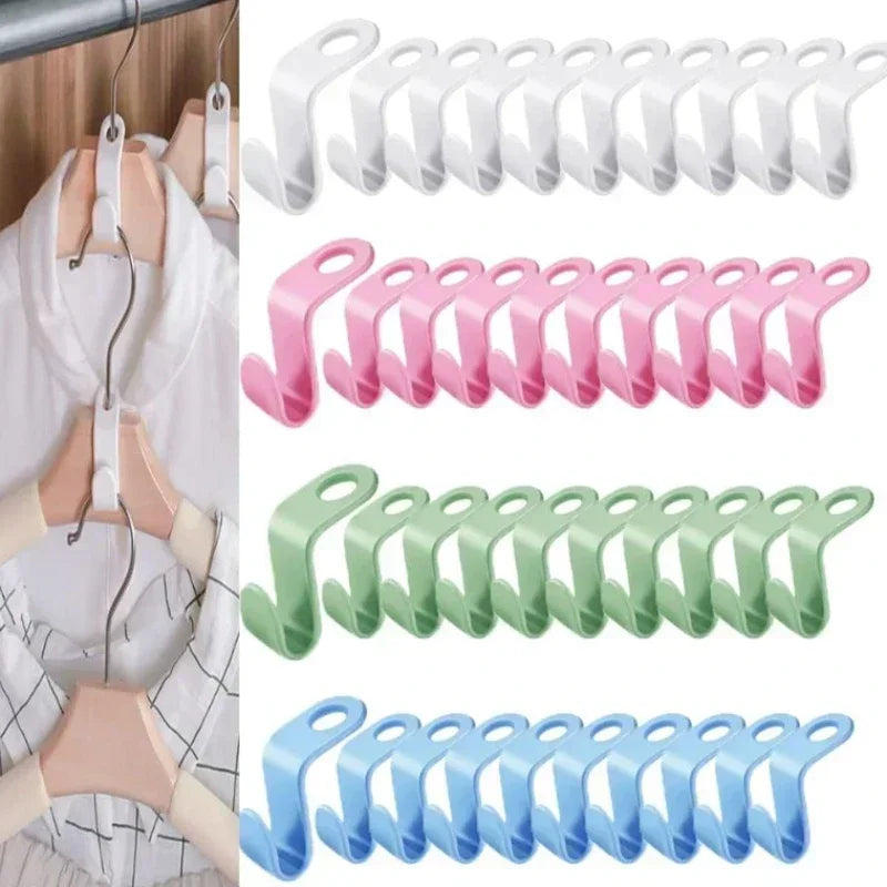 Stackable Hanger Connector Hooks | Space-Saving Closet Organizer