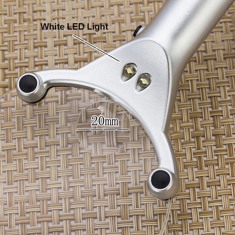 90mm LED Magnifying Glass 2.5X & 6X Handheld Lighted Loupe