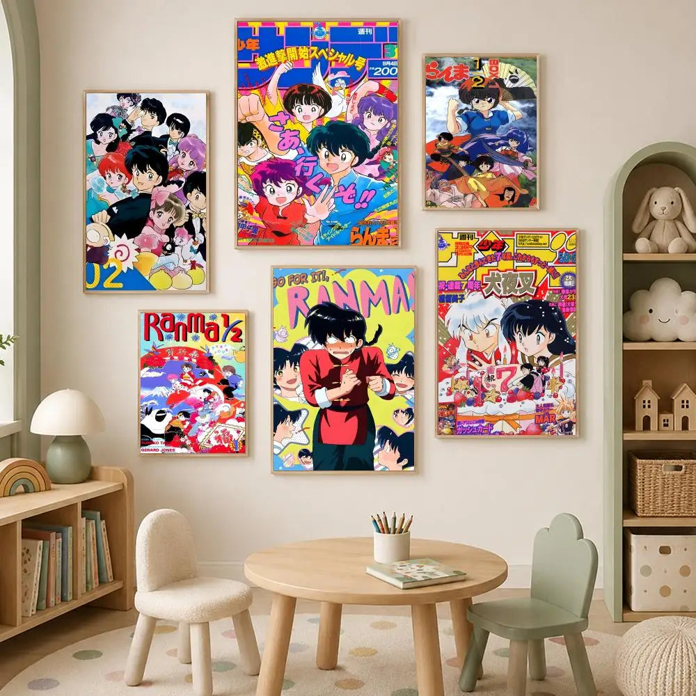 Ranma Anime Self-Stick HD PVC Wall Poster – Waterproof Decor