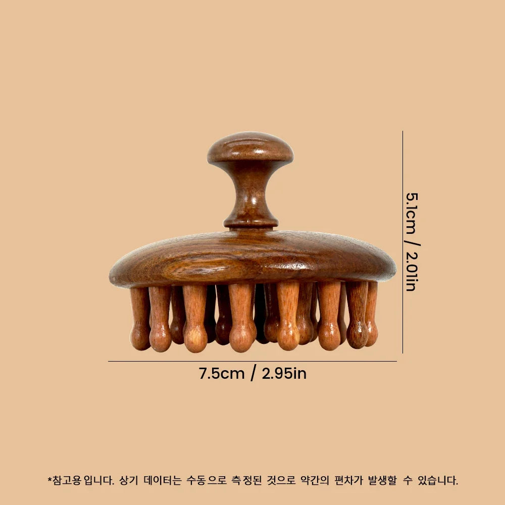 Natural Sandalwood Scalp Massager & Hair Growth Comb