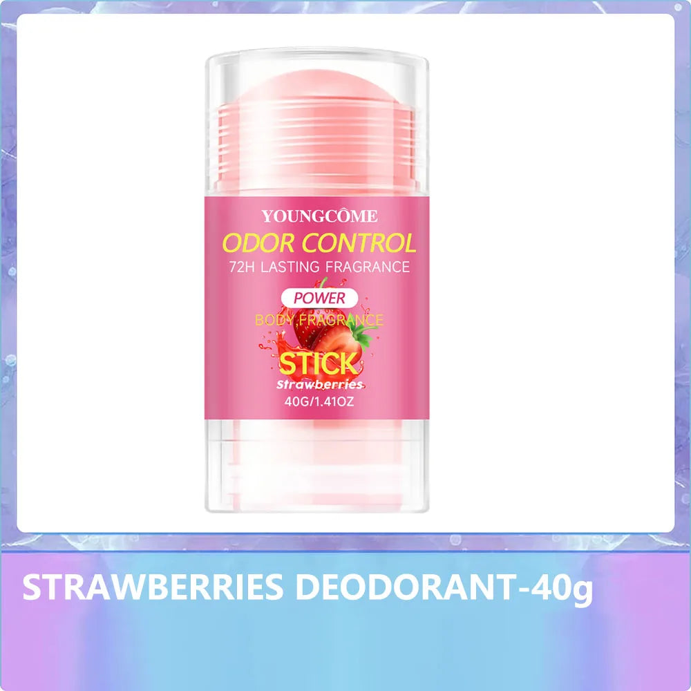 YOUNGCOME Strawberry Deodorant – 72H Aluminum-Free for Women