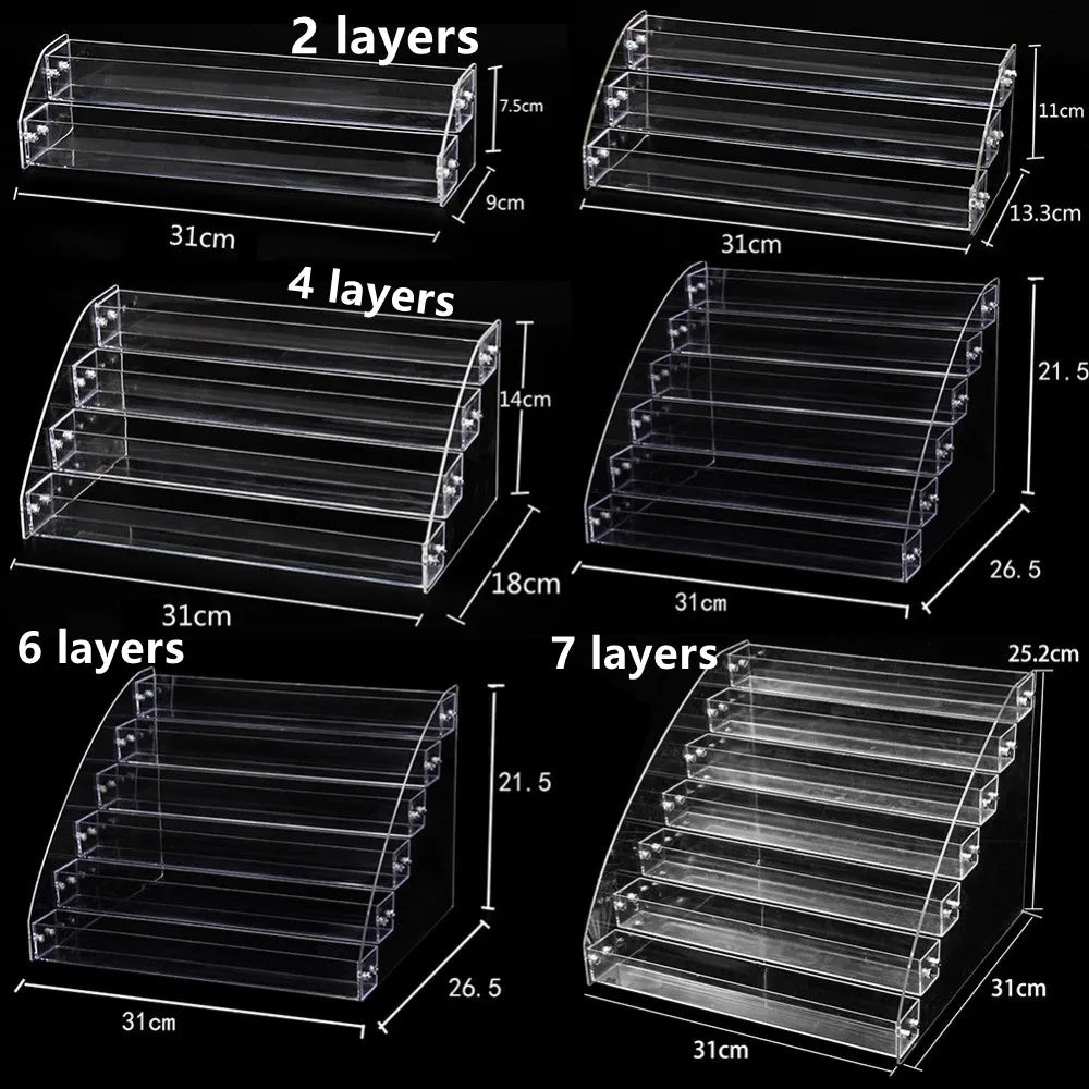 Acrylic Nail Polish Display Stand – 2 to 7 Tier Clear Organizer