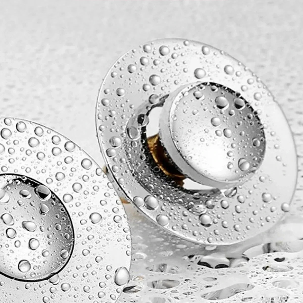 Chrome Pop-Up Sink Drain Stopper with Hair Catcher Filter