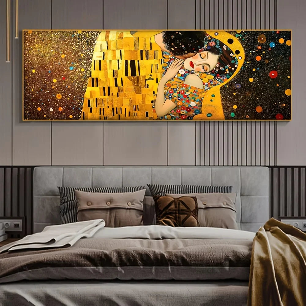 Gustav Klimt 'The Kiss' Canvas Print | Golden Abstract Wall Art