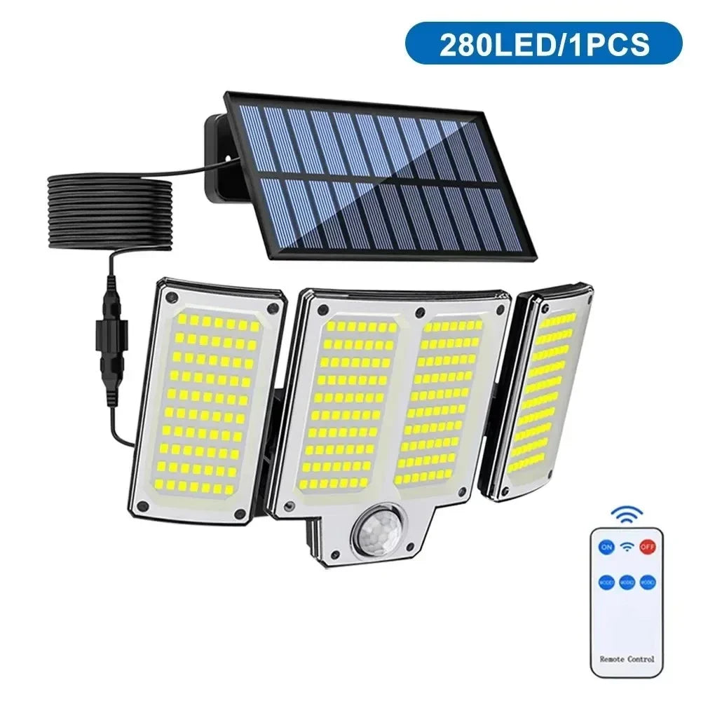280 LED Solar Wall Light – Motion Sensor IP65 Outdoor Flood