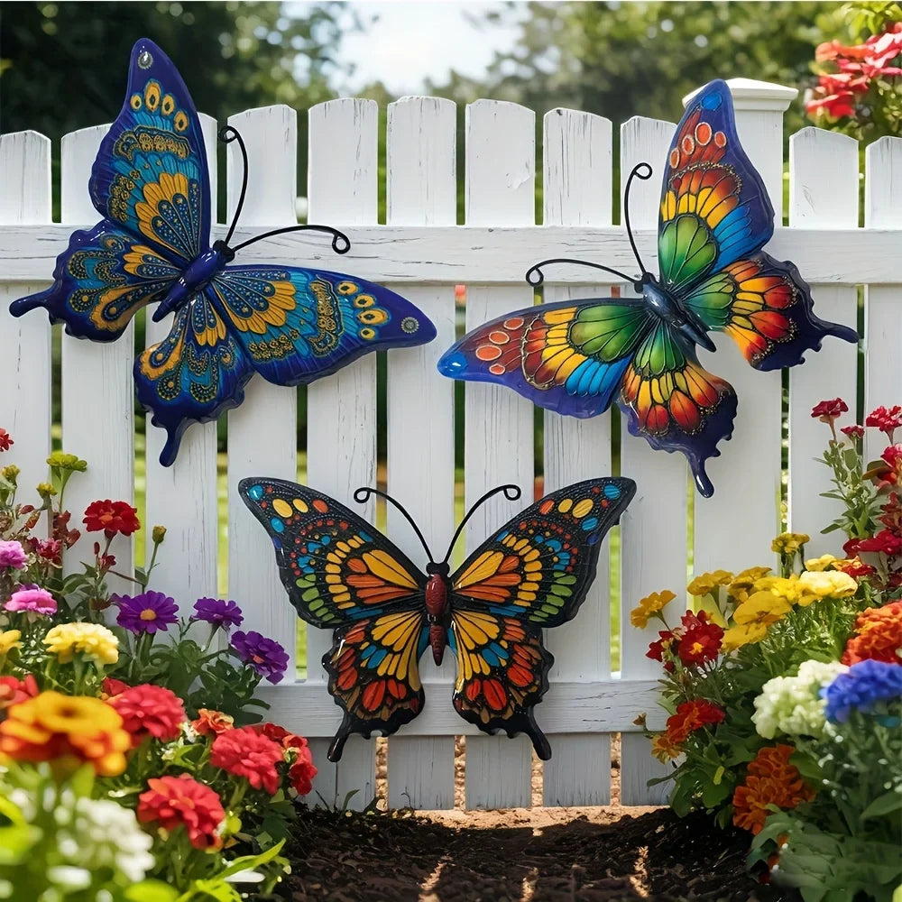 3-Piece Metal Butterfly Iron Wall Art – Indoor & Outdoor Decor