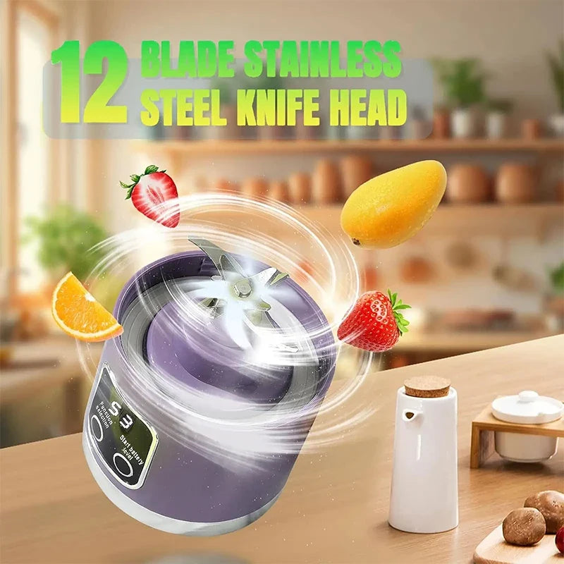Portable Electric Juicer 450ml Rechargeable Mini Blender