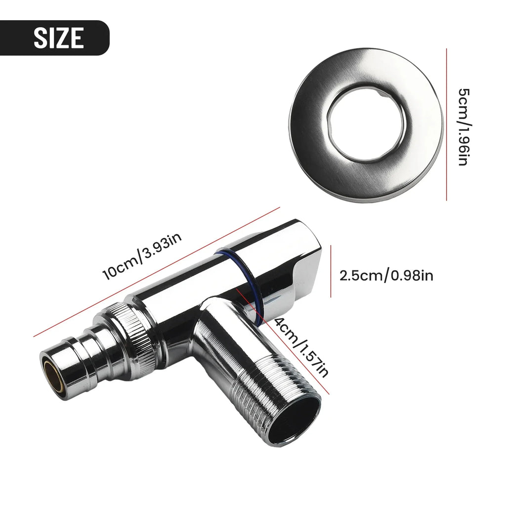 G1/2 Wall-Mount Brass Angle Valve – Washing Machine Water Shut-Off