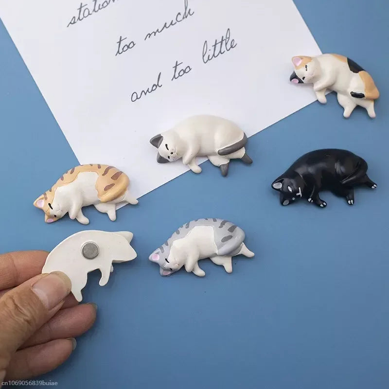 Cute Lazy Cat Fridge Magnet | Kawaii Cartoon Home Decor