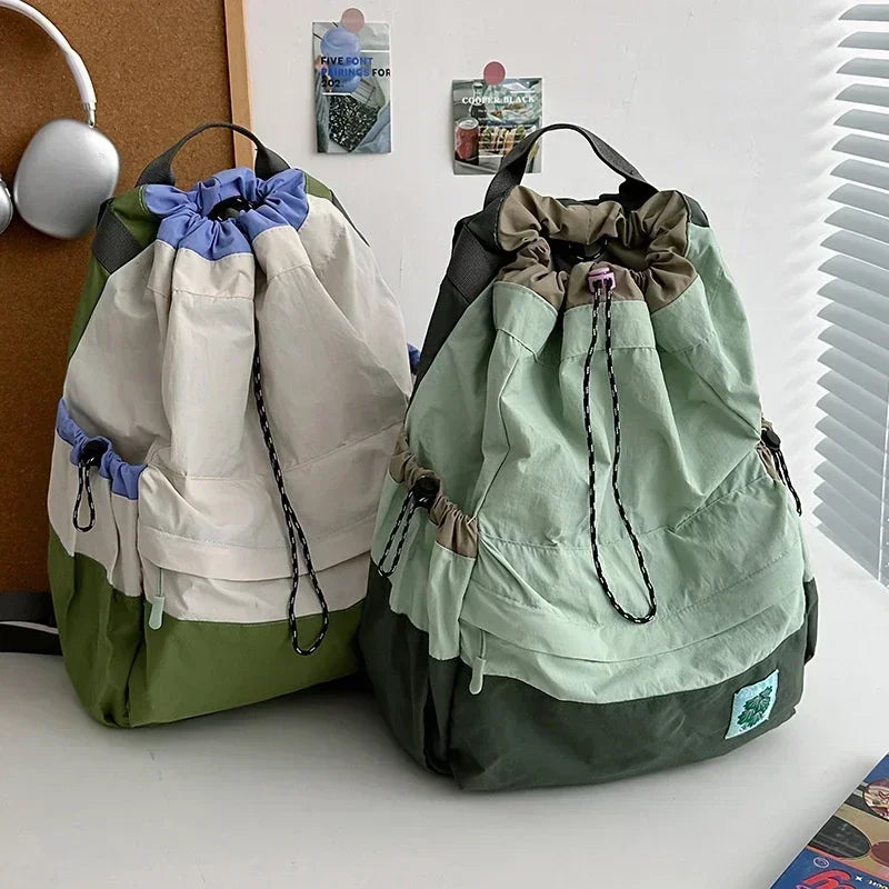 Lightweight Drawstring Backpack – Unisex Nylon Travel Bag