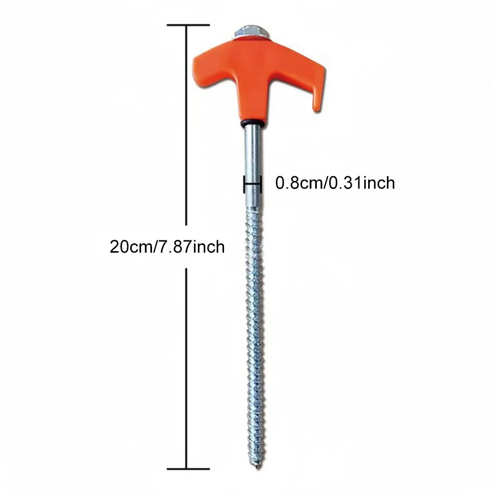 Screw Tent Stakes 8 M8 Carbon Steel Spiral Pegs Hex Socket Luminous