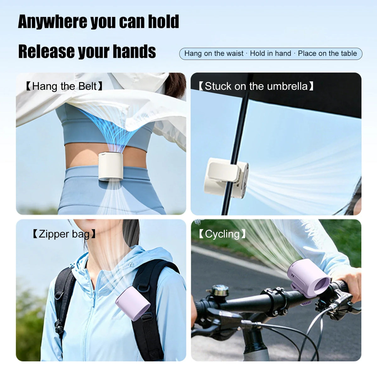 Car Clip Fan Mini Portable Outdoor Umbrella 199 Speed Waist Electric