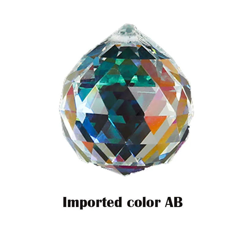 Hanging Ball Sun Catcher Clear Crystal Feng Shui Lamp Prism Rainbow