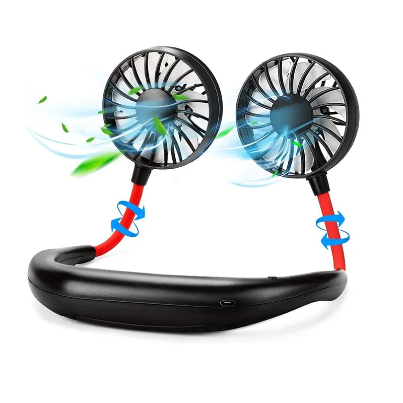 Hands-Free Neck Fan | 3-Speed Rechargeable USB Cooling Fan