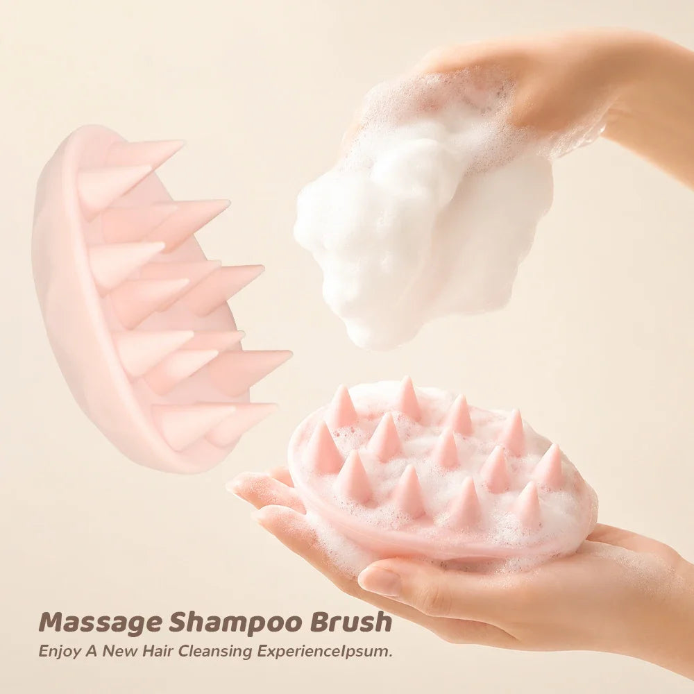 Silicone Scalp Massage Brush – Hair Wash & Body Scrubber