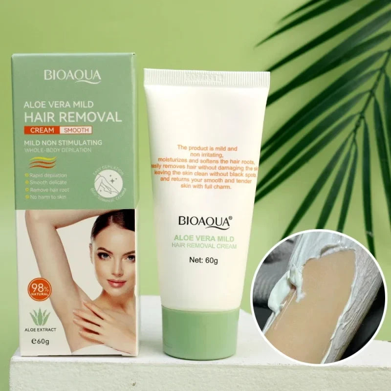 BIOAOUA Aloe Vera Hair Removal Cream – Body, Legs & Arms 60g