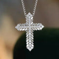 Huitan Crystal Cross Pendant Necklace | Cubic Zirconia Women
