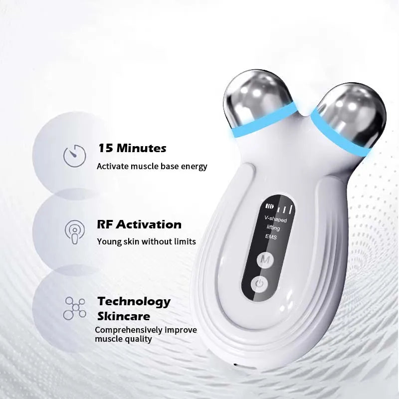 Microcurrent EMS Facial Lifting Device | Dual Roller Skin Toner