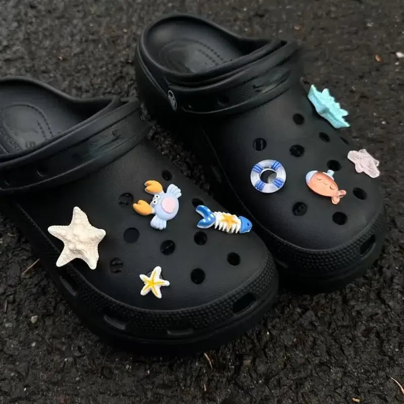 Ocean DIY Shoe Charms Set – Fish, Starfish & Shell Decorations