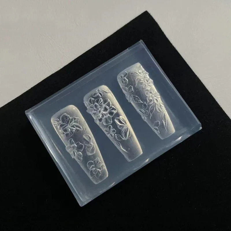 3D Silicone Nail Art Mold – Flower Design DIY Template