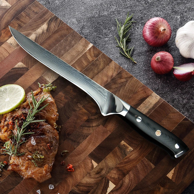 67-Layer Damascus Boning & Cleaver Knife Set – 7" & 5.5"