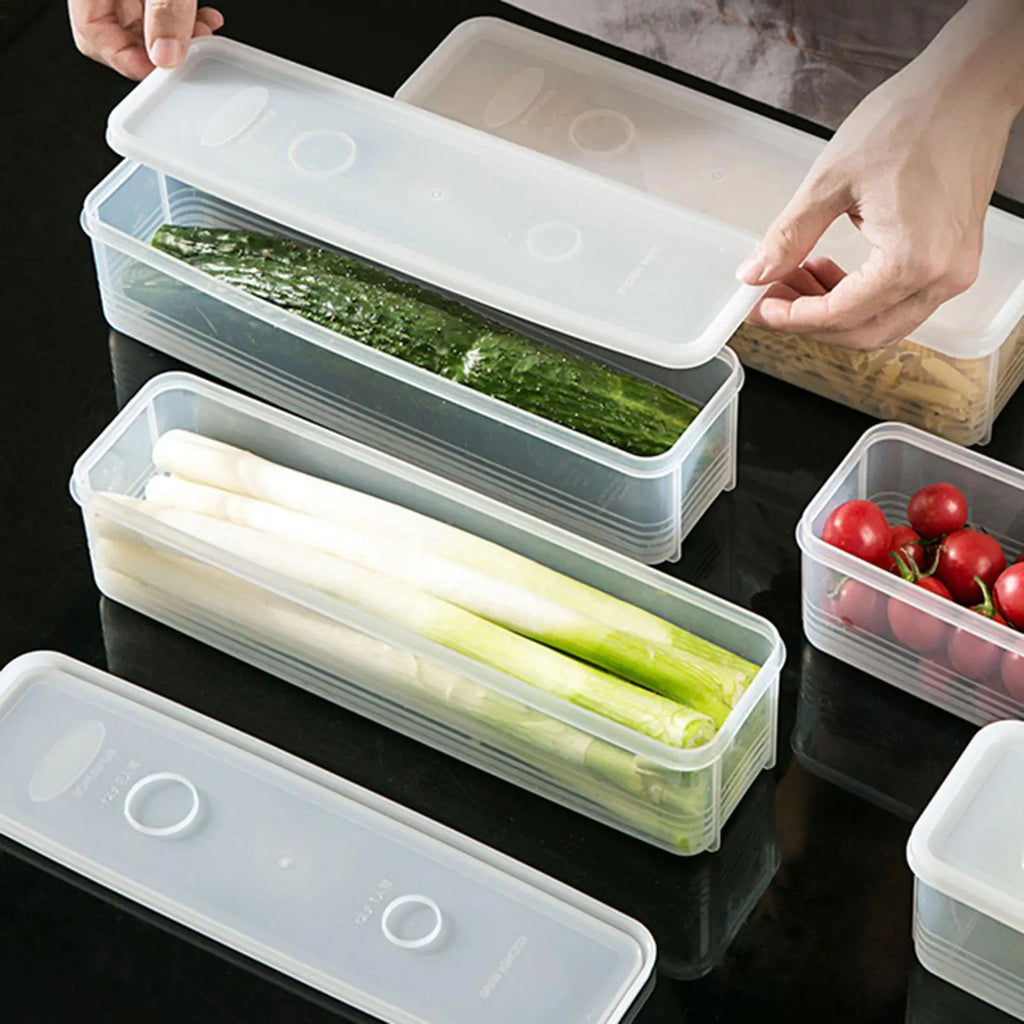 Pasta Container Rectangular Clear Spaghetti Organizer Stackable