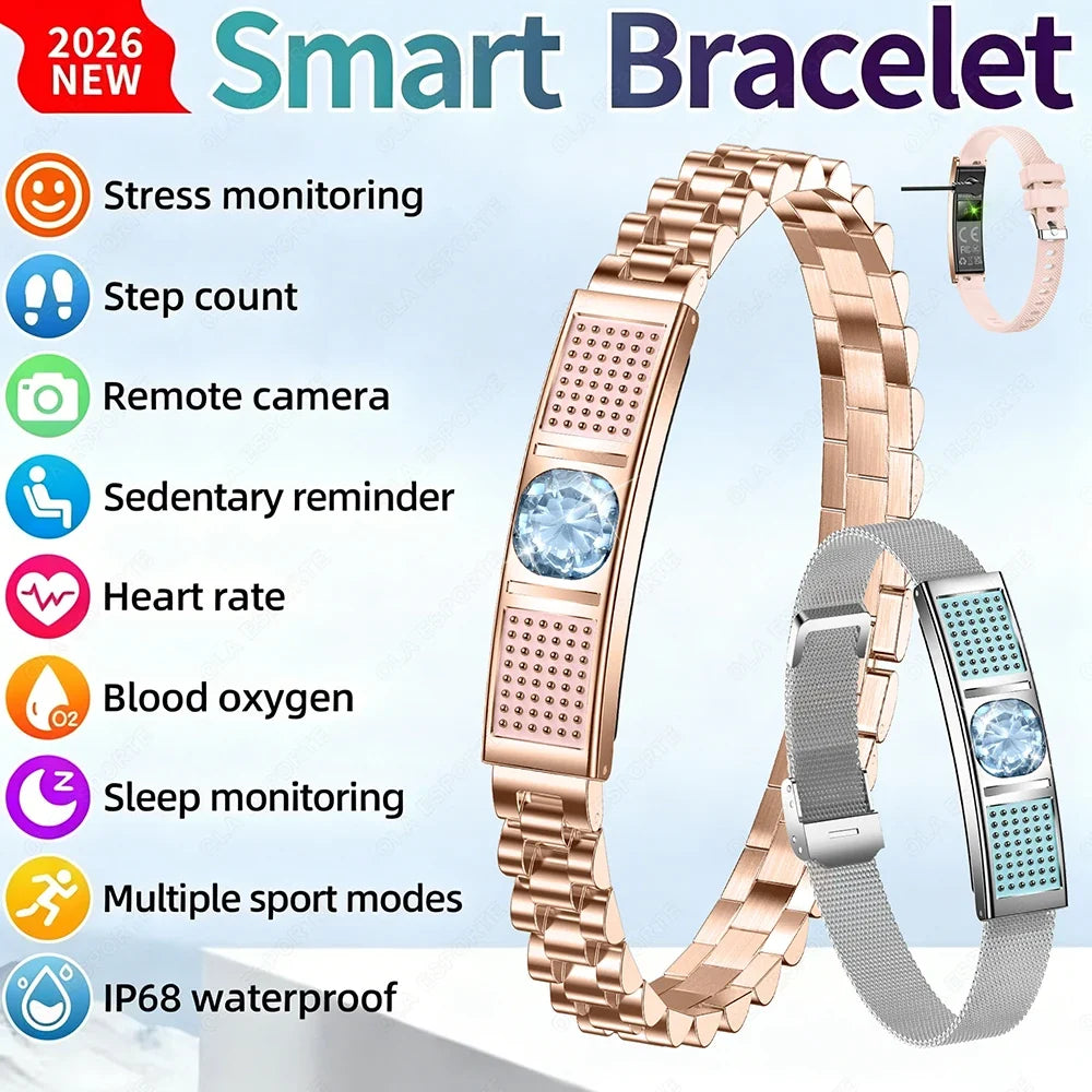 Health Smart Bracelet Men Women Fitness Sports Band Stress Test HRV