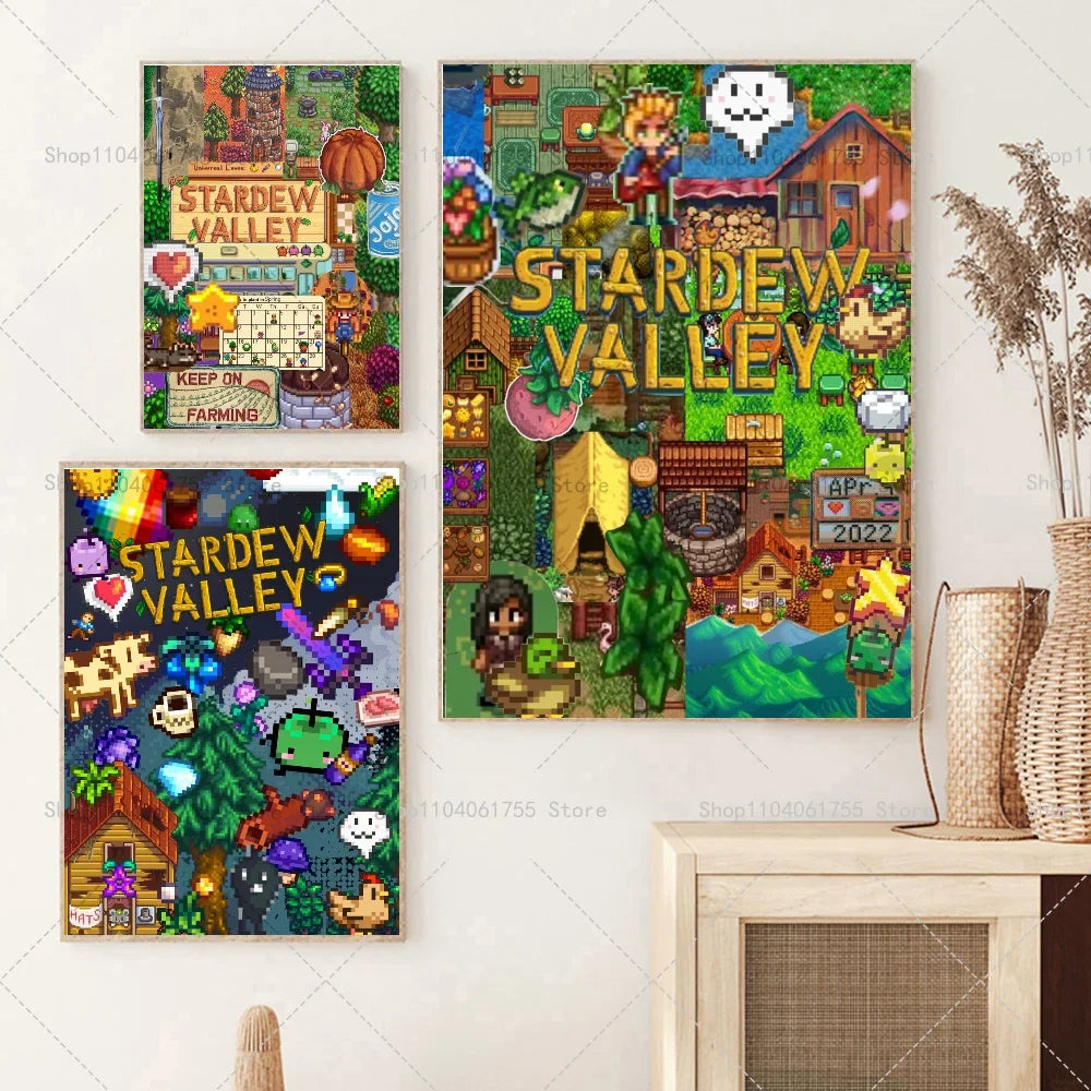 Stardew Valley Game Poster – Self-Adhesive Waterproof Wall Art