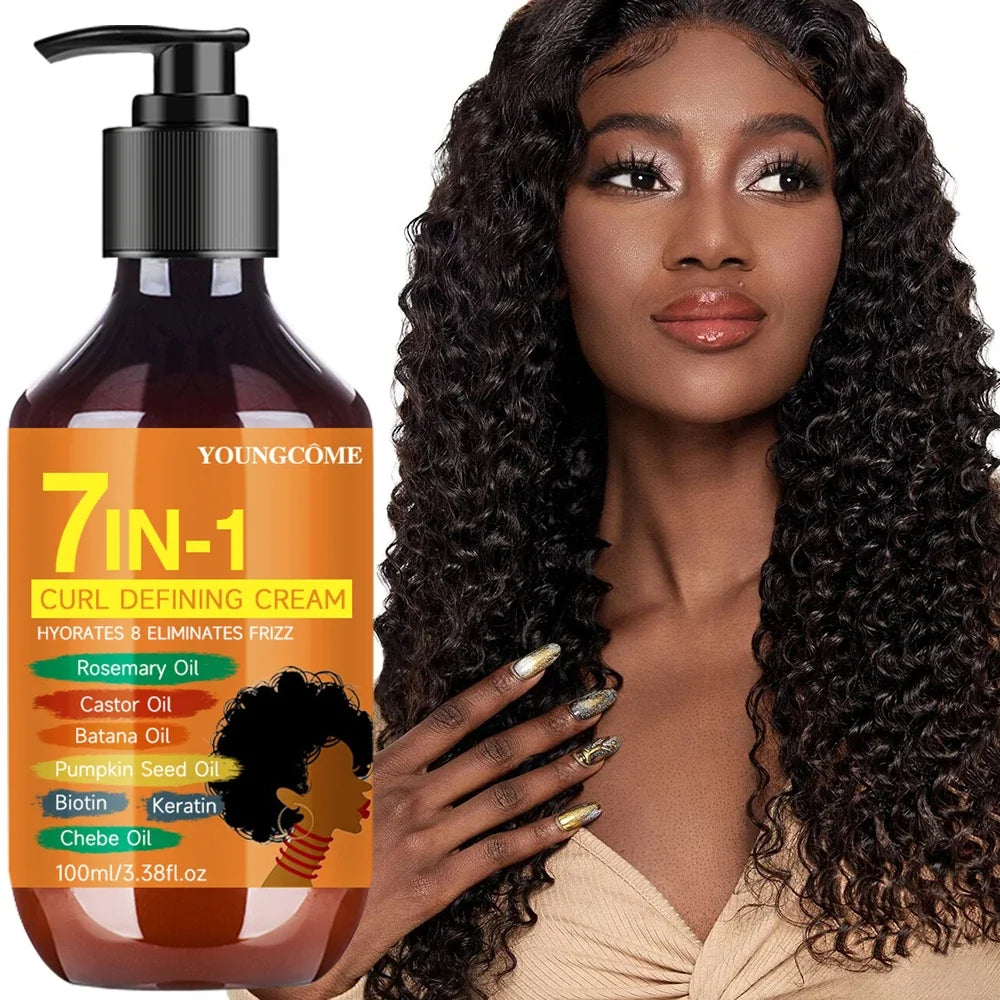 YOUNGCOME 7-in-1 Curl Defining Cream – Curly & Wavy Hair