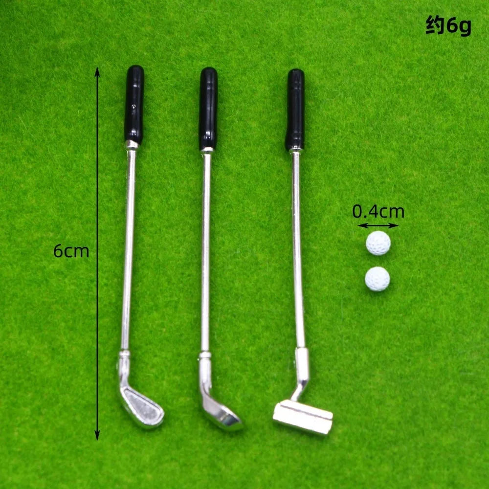 Miniature Golf Club Set 7Pcs – 1:12 BJD Dollhouse Scene Prop