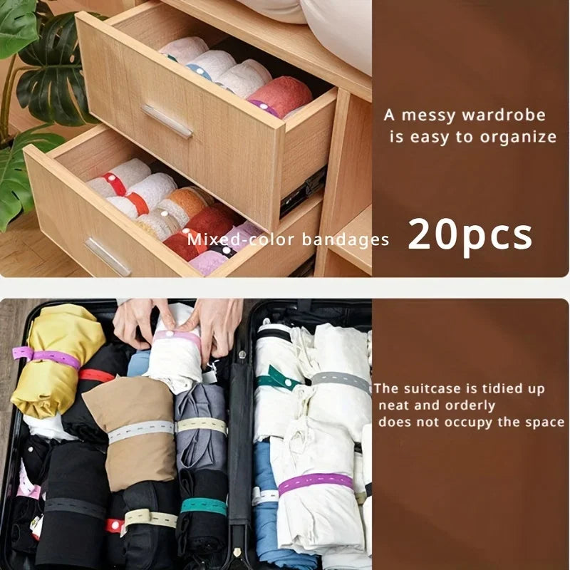 Elastic Storage Straps – Bed Sheet & Clothes Organizer Bands