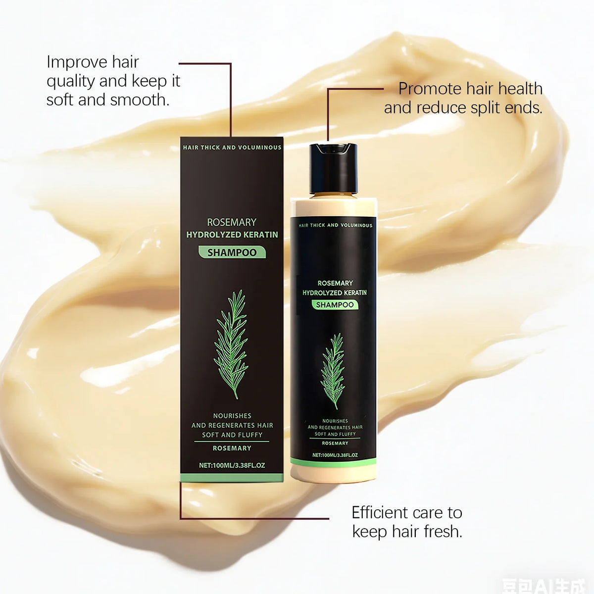 Rosemary Oil Shampoo – Volumizing & Keratin Scalp Care 100ml
