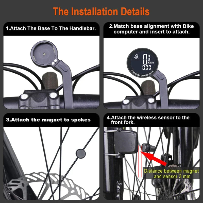 Wireless Bike Computer – Waterproof Cycling Speedometer & Odometer