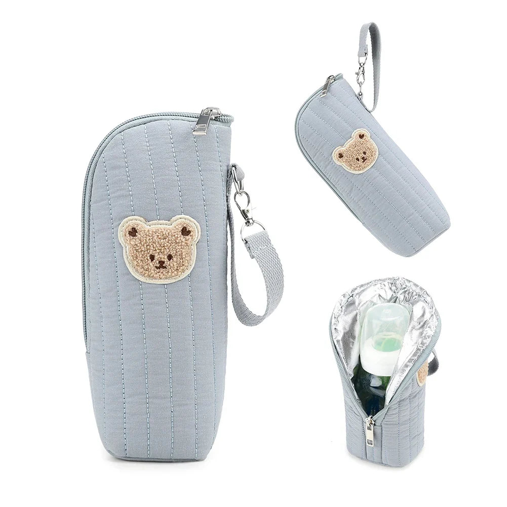 Plush Bear Baby Bottle Insulated Warmer Bag | Travel & Stroller