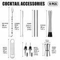 Stainless Steel Cocktail Tool Set – 5-Piece Bartender Kit