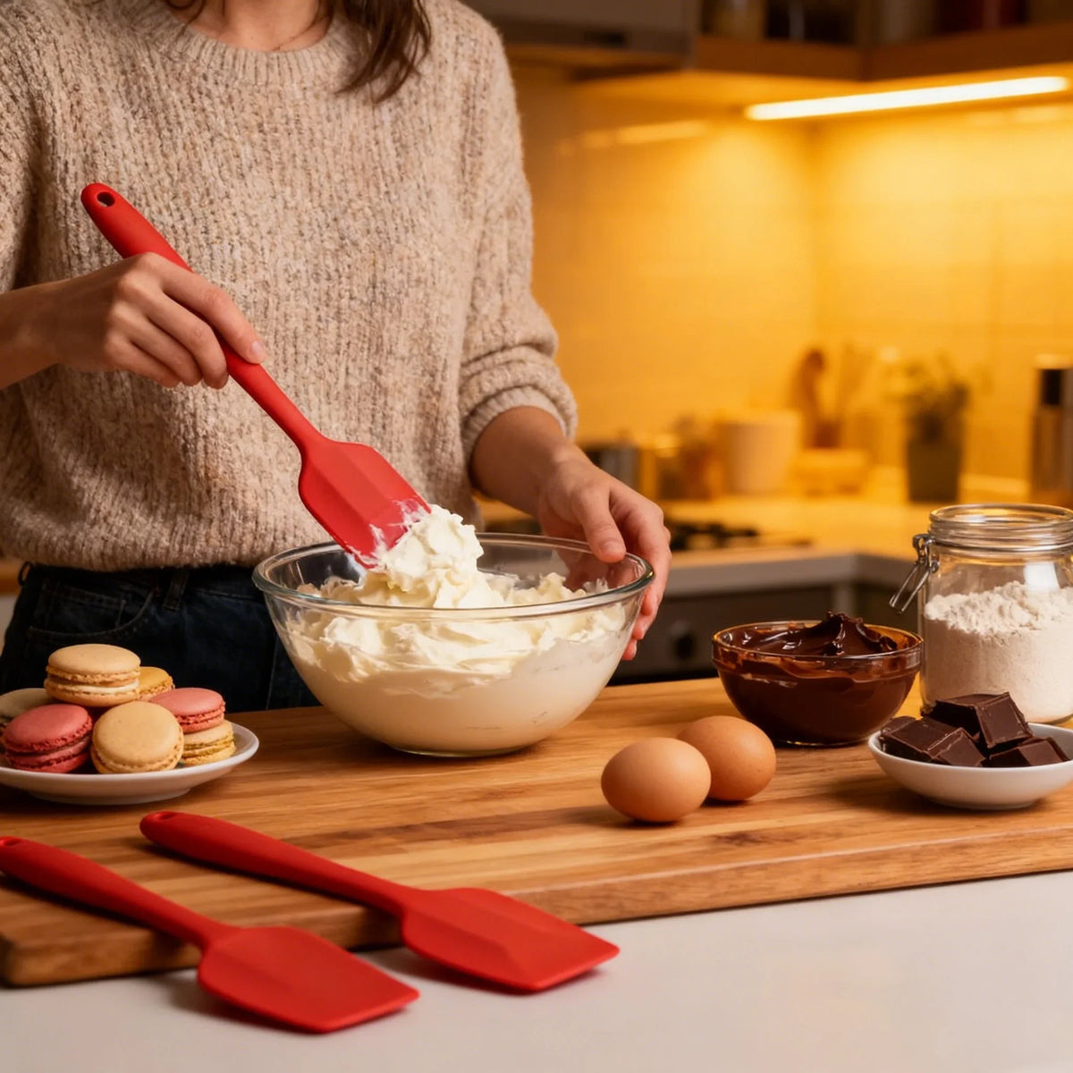 3-Piece Silicone Spatula Set – Heat-Resistant Baking Tools